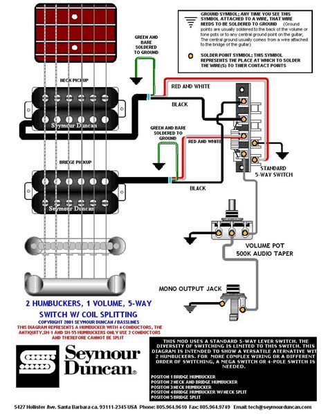 wiring diagram 5 way switch 2 humbuckers 